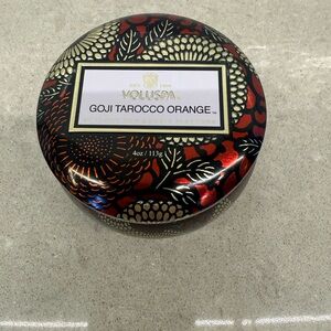Voluspa Goji Tarocco Orange Candle in Red and Black Tin